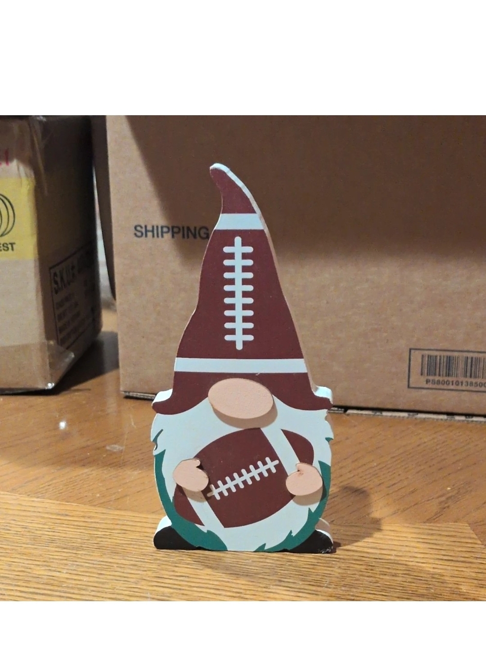 Football Gnome Table Décor - Brown & Green